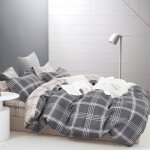 Parure 3 pièces - fc - housse de couette 240x220cm - 2 taies 65x65cm - 100% coton - gris Parure 3 pièces - fc - housse de couette 240x220cm - 2 taies 65x65cm - 100% coton - gris