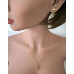 Parure bijoux - femme - grain de caf - bomb - or jaune gf 750 * - 4 pices - 45 cm - 8 x 6 mm