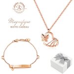Parure collier et bracelet c?ur baignés dans lor. jolie boîte cadeau offerte. marque 2splendid® Parure collier et bracelet c?ur baignés dans lor. jolie boîte cadeau offerte. marque 2splendid®