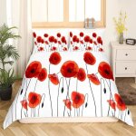 Parure coquelicot housse de couette chic fleurs rouges parure de lit 220x240cm literie housse de couette ... Parure coquelicot housse de couette chic fleurs rouges parure de lit 220x240cm literie housse de couette ...