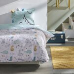 Parure de couette 140 x 200 dino star rversible 100% coton / 57 fils / cm