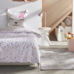 Parure de couette 140 x 200 miaou star rversible 100% coton / 57 fils / cm
