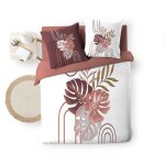 Parure de couette 240 x 220 cm + 2 taies ? coton 42 fils ? astria rose