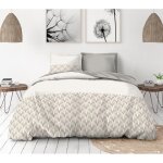 Parure de couette 3 pi�ces en percale de coton 220x240 beige