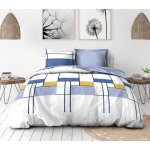 Parure de couette 3 pi�ces en percale de coton 220x240 bleu indigo