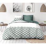 Parure de couette 3 pi�ces en percale de coton 220x240 vert sapin