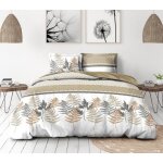 Parure de couette 3 pi�ces en percale de coton 240x260 beige praline