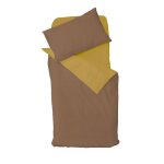 Parure de couette bicolore pour enfant marron clair 75x120 cm