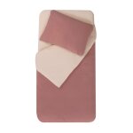 Parure de couette bicolore pour enfant vieux rose 100x140 cm
