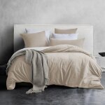 Parure de couette coton soulful - housse de couette 200x200 cm + 2 taie doreiller 65x65 cm - bicolore ...