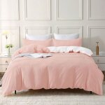 Parure de couette coton soulful - housse de couette 200x200 cm + 2 taie doreiller 65x65 cm - bicolore ...