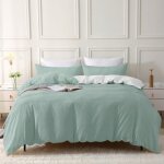 Parure de couette coton soulful - housse de couette 200x200 cm + 2 taie doreiller 65x65 cm - bicolore ...