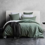 Parure de couette coton soulful - housse de couette 220x240 cm + 2 taie doreiller 65x65 cm - bicolore ... Parure de couette coton soulful - housse de couette 220x240 cm + 2 taie doreiller 65x65 cm - bicolore ...