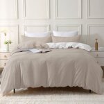 Parure de couette coton soulful - housse de couette 200x200 cm + 2 taie doreiller 65x65 cm - bicolore ... Parure de couette coton soulful - housse de couette 200x200 cm + 2 taie doreiller 65x65 cm - bicolore ...