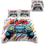 Parure de couette housse de couette gamer 200x200 cmimpression graphique 3d gamepadensemble de literie ...