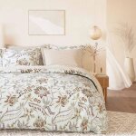 Parure de couette imprim double face percale de coton peign 80 fils / cm pour lit 140  160 - parure ...