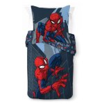 Parure de couette lit enfant spiderman rues de la ville lit simple