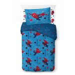 Parure de couette lit enfant visages de spiderman lit simple