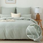 Parure de couette ray� soulful - housse de couette 200x200 cm + 2 taie doreiller 65x65 cm - 100% coton ...