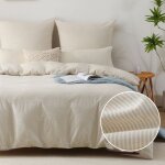 Parure de couette rayures soulful - housse de couette 200x200 cm + 2 taie doreiller 65x65 cm - 100% coton ...