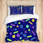 Parure de couette style de mode r�tro vintage des ann�es 80 memphis1 housse de couette 140x200cm2 taies ...