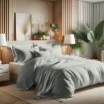 Parure de couette unie 4 pièces - 220 x 240 cm - 1 drap housse 160x200 cm + 2 taies doreiller 50x70 cm ... Parure de couette unie 4 pièces - 220 x 240 cm - 1 drap housse 160x200 cm + 2 taies doreiller 50x70 cm ...