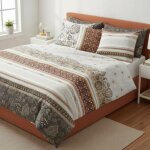 Parure de drap 2 places - umberto ravelli - king - 100% microfibres - marron - lavable