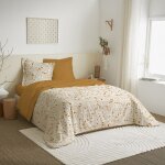 Parure de draps 4 pi�ces - matin calin - agathe moutarde - 100% coton - 57 fils / cm� - hypoallerg�nique ...