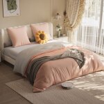 Parure de draps 4 pices en polyester pour lit 160x200 cm housse de couette drap housse 2 taies parure ...