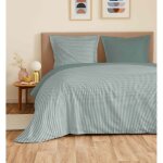 Parure de draps 4 pi�ces vanessa pour lit 140 x 190 cm gabrielle sauge