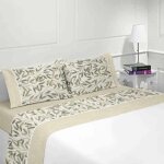 Parure drap de lit en coton flanelle 57 fils imprim� indico