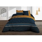 Parure drap plat + drap - housse 140x190 + 2 t - pur coton 57 fils - alix