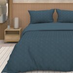Parure housse de couette 3d microfibre 260x240 cm gaia bleu canard par soleil docre