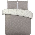 Vision - parure housse de couette hugo beige - r�versible - 260x240cm - 100% coton