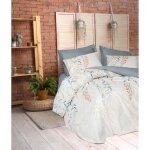 Parure de lit - 1 housse de couette 220 x 240 cm + 2 taies doreiller 60 x 60 cm - 100% coton renforc ...