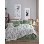 Parure de lit - 1 housse de couette 220 x 240 cm + 2 taies doreiller 60 x 60 cm - 100% coton renforc ...