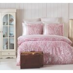 Parure de lit - 1 housse de couette 220 x 240 cm + 2 taies doreiller 60 x 60 cm - 100% coton renforc ...