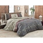 Parure de lit - 1 housse de couette 220 x 240 cm + 2 taies doreiller 60 x 60 cm - 65% coton 35% polyester ...