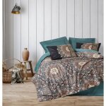 Parure de lit - 1 housse de couette 220 x 240 cm + 2 taies doreiller 60 x 60 cm - satin 100% coton - ...