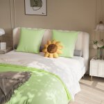 Parure de lit 140x190 4 pices housse de couette 140x210 cm + drap housse 140x200cm avec 2 taies doreiller ...