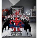 Parure de lit - aymax - spiderman - 140x200 cm - r�versible 2 en 1 - polycoton lavable