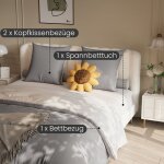 Parure de lit 2 personnes 140x200 cm housse de couette drap housse 2 taies parure de draps 4 pi�ces en ...