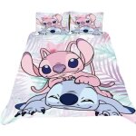Parure de lit 200x200cm pour enfants gar�ons filles microfibre 3d stitch housse de couette et 2 taie ...