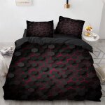 Parure de lit 220x240 adulte hexagone noir ensemble de literie avec 1 housse de couette 220x240 et 2 ... Parure de lit 220x240 adulte hexagone noir ensemble de literie avec 1 housse de couette 220x240 et 2 ...