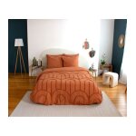 Parure de lit 220x240 cm adulte - housse de couette 220x240 cm + 2 taies doreiller 63x63 cm motif gomtrique ...