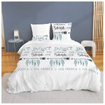 Parure de lit 220x240 cm en microfibre attrapes - rves - housse de couette 220x240 cm + 2 taies doreiller ...
