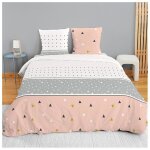 Parure de lit 220x240 cm en microfibre gomtrique - housse de couette 220x240 cm + 2 taies doreiller ...