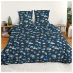 Parure de lit 220x240 cm en microfibre - housse de couette 220x240 cm + 2 taies doreiller 63x63 cm bleu ...
