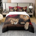 Parure de lit 220x240 housse de couette lion roseensemble de literie À imprimé floral animalier literie ... Parure de lit 220x240 housse de couette lion roseensemble de literie À imprimé floral animalier literie ...