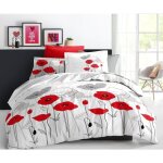 Parure de lit 4 pices king size 180x200 cm flower 100% coton 57 fils / cm drap housse drap plat 240x300 ...
